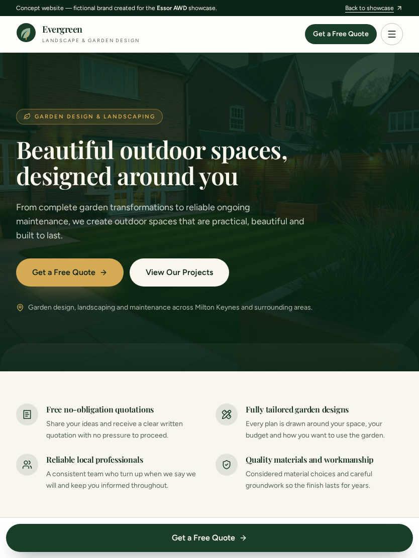 Evergreen Landscape & Garden Design tablet preview