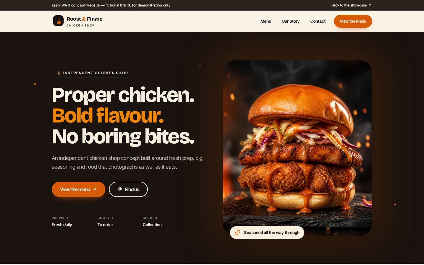 Roost & Flame desktop preview