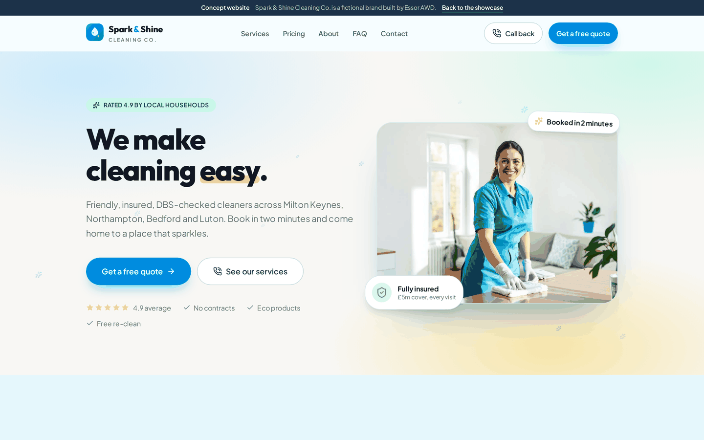Spark & Shine Cleaning Co. desktop