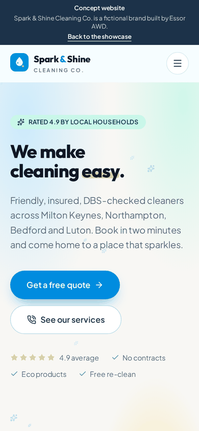 Spark & Shine Cleaning Co. mobile preview