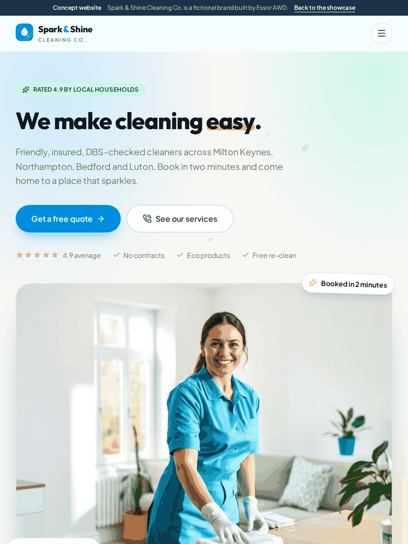 Spark & Shine Cleaning Co. tablet preview