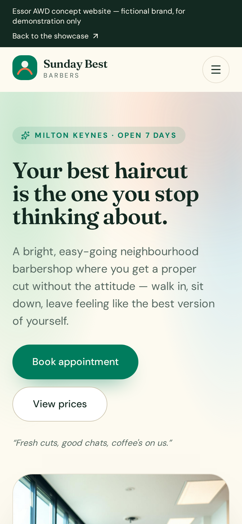 Sunday Best Barbers mobile preview
